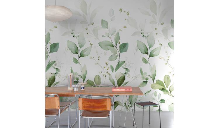 Grandeco Quillan Leaves 3 Lane Repeatable Wallpaper Mural  - 1.59 x 2.8m