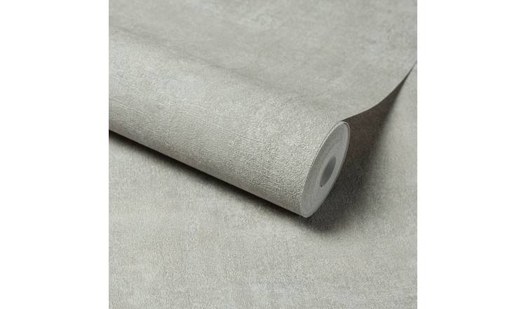 Grandeco Trenato Rustic Plaster Effect Textured Wallpaper - Grey