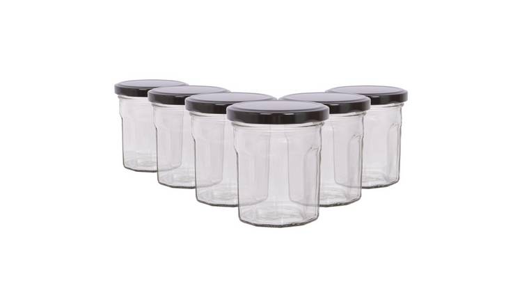 Argon Tableware Glass Jam Jars with Lids - Pack of 6