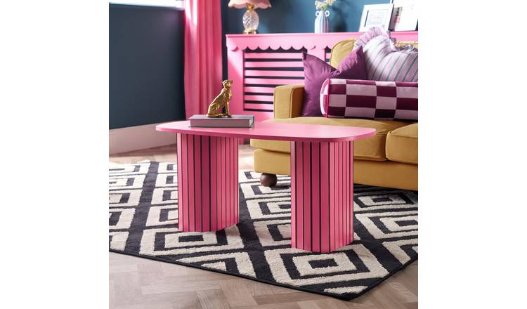 OHS Madison Ribbed Coffee Table - Hot Pink