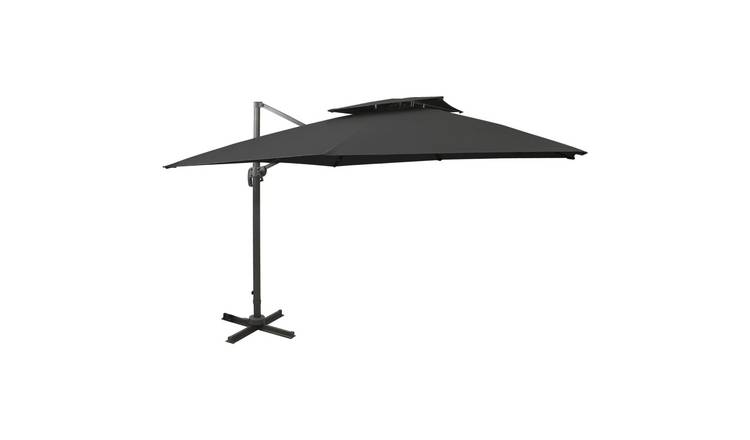 Walplus Cantilever Parasol - Black - 300 x 300 x 258 cm