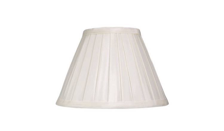Happy Homewares Cream Faux Silk Pleated Inner Lined Lampshade - 20cm