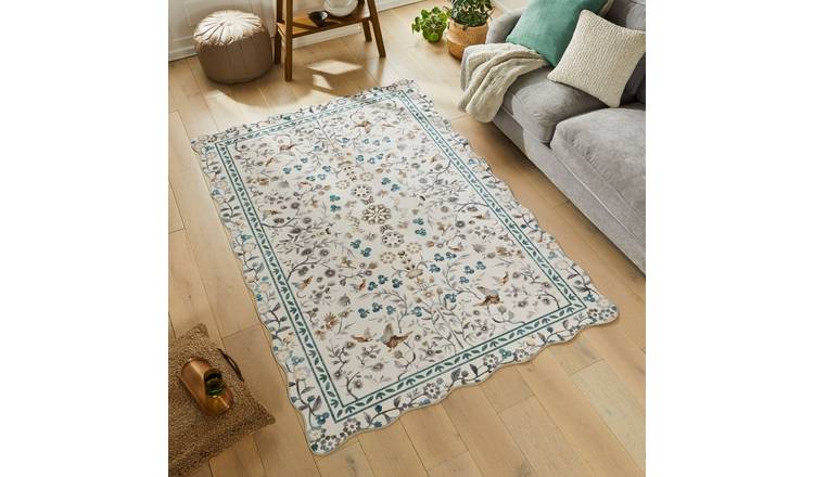 Mega Flooring White Traditional Bordered Rug - 160 x 230cm