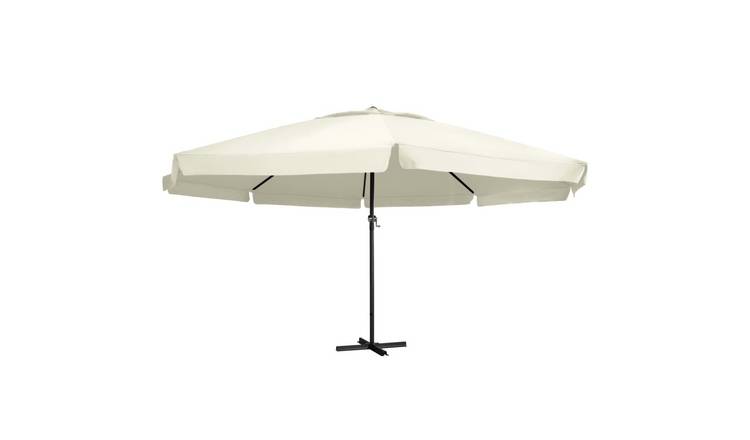 Walplus Polyester Garden Parasol - Sand White - 600 x 330 cm