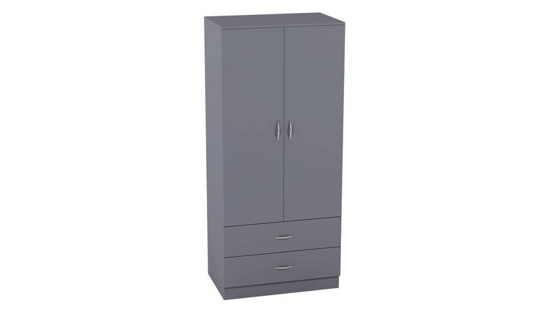 Vida Designs Riano 2 Door 2 Drawer Wardrobe - Grey