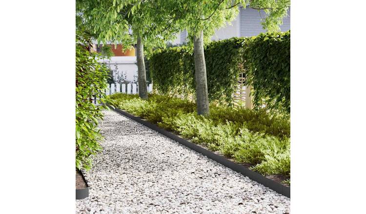 Walplus Pack of 30 Cold Rolled Steel Lawn Edging - Black - 100 x 0.05 x 15 cm