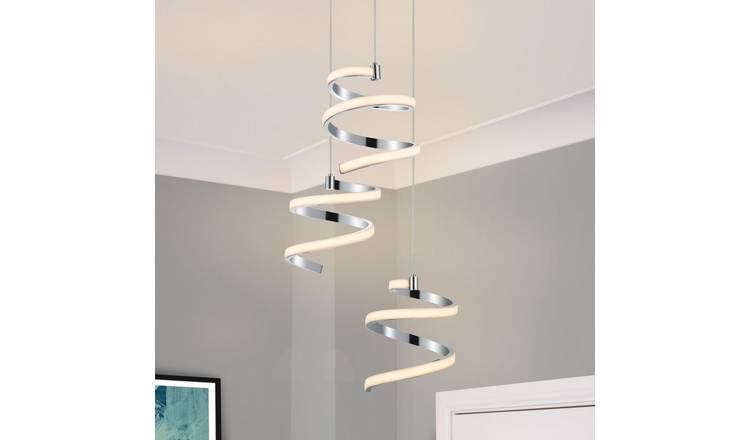 Cosylyte Nyah 3 Integrated LED Modern Spiral Cluster Pendant Light - Chrome