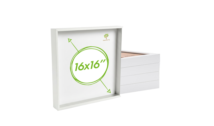 Nicola Spring 3D Deep Box Photo Frames - 16 x 16" - Set of 5 - White