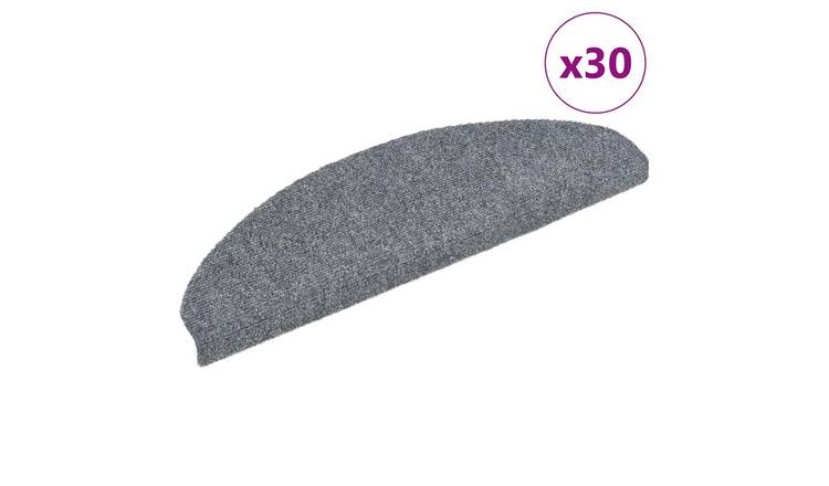 Walplus Pack of 30 Self-Adhesive Half Round Stair Mats - Light Grey - 65 x 21 cm