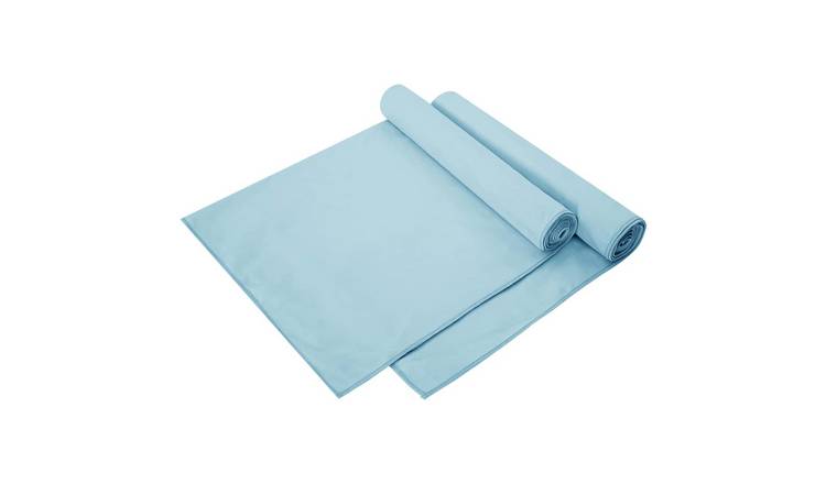Walplus Pack of 2 Polyester Sports Towels and Polyamide - Blue - 70 x 140 cm