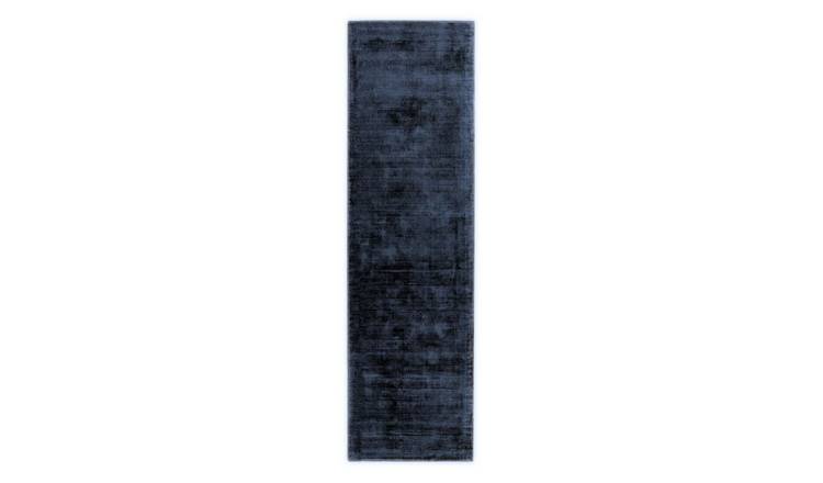 Mega Flooring Blue Handmade Plain Rug - 66 x 240cm