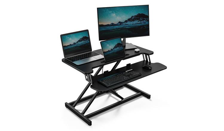 Vonhaus Height Adjustable Home Office Standing Desk Converter - Black