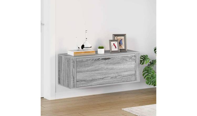 Walplus Engineered Wood Wall Shoe Cabinet - Grey Sonoma - 100 x 35 x 38 cm