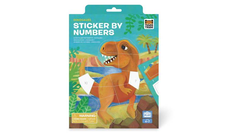 Tiger Tribe Sticker By Numbers Dinosaurs - 4 Years +