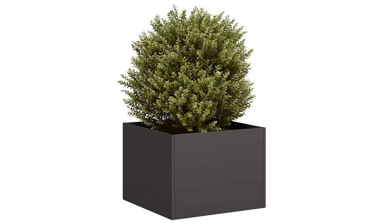 Walplus Steel Garden Planter - Black - 40 x 40 x 30 cm