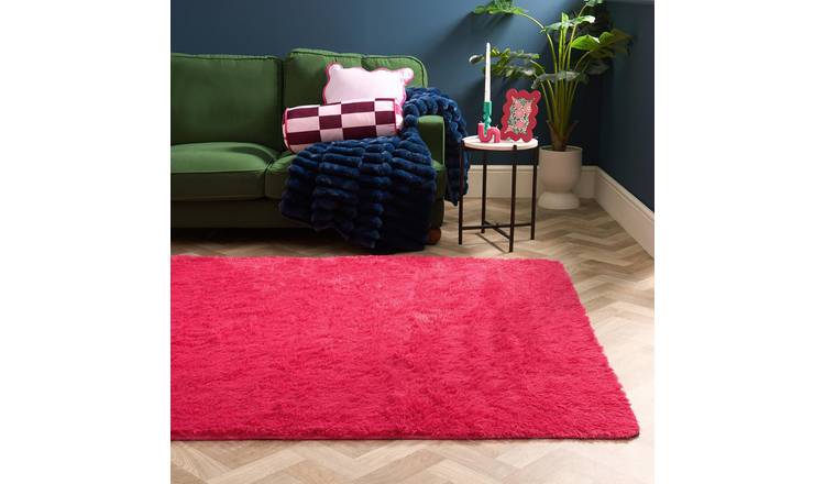 OHS Soft Fluffy Fleece Rug - 120 x 170cm - Pink