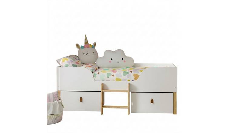 Noa & Nani Arvid Shorty Low Cabin Bed With Storage - White