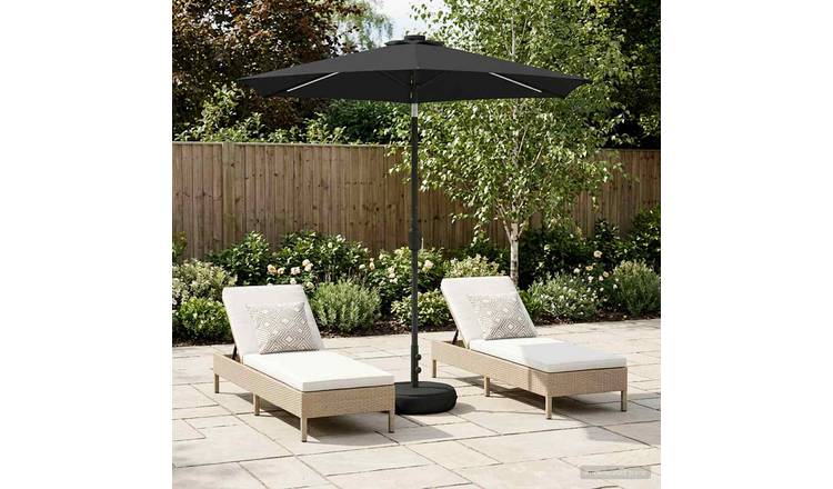 Walplus Polyester Garden Parasol - Anthracite - 226 x 226 x 228 cm