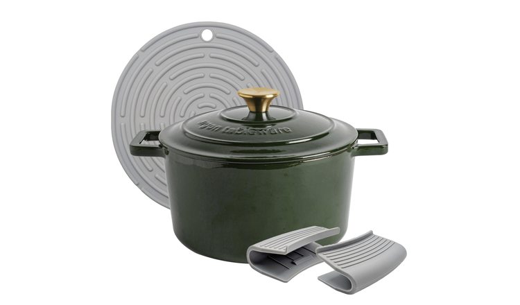 Argon Tableware Round Cast Iron Casserole Dish - Green