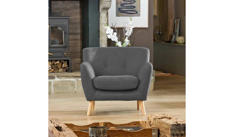 Artemis Home Lynwood  Fabric Armchair - Dark Grey