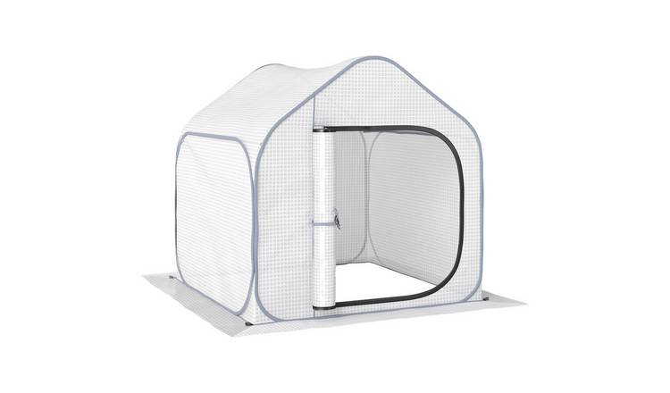 Outsunny Foldable Pop Up Polyethylene Greenhouse – White