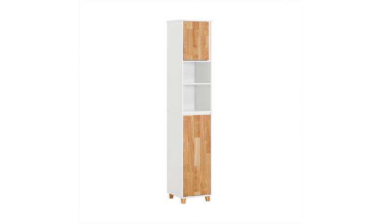 SoBuy 1 Foldable Laundry Basket Tall Storage Cabinet - White