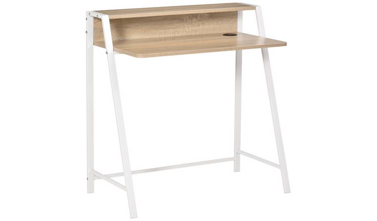 HOMCOM Writing Storage Shelf Desk Computer Table - Oak