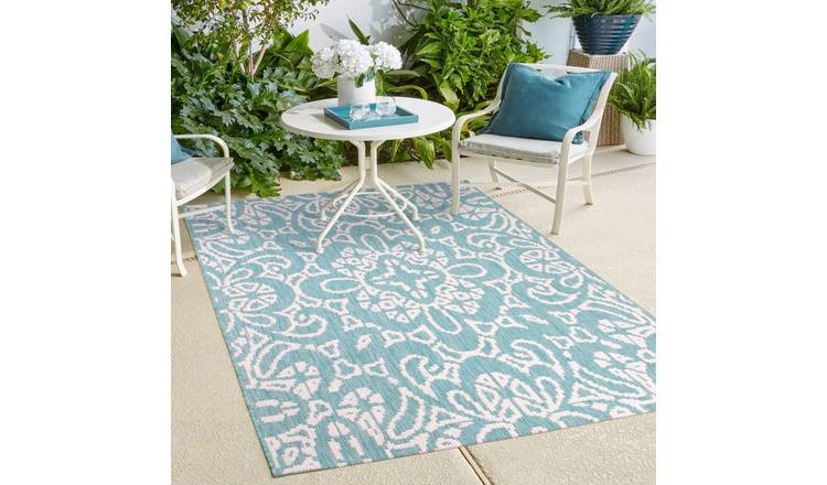 Mega Flooring Blue Modern Abstract Rug - 100 x 150cm