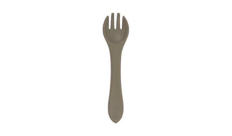 Tiny Dining Baby Silicone Weaning Fork - Silver Sage