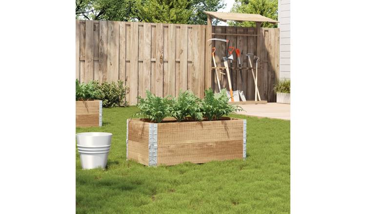 Walplus Wood Garden Planter - 100 x 50 x 41 cm
