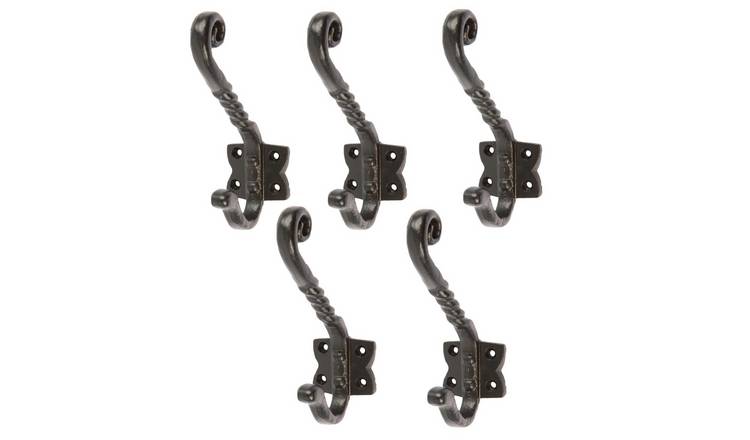 Hammer & Tongs Twisted Scroll Hat & Coat Hook - Pack of 5