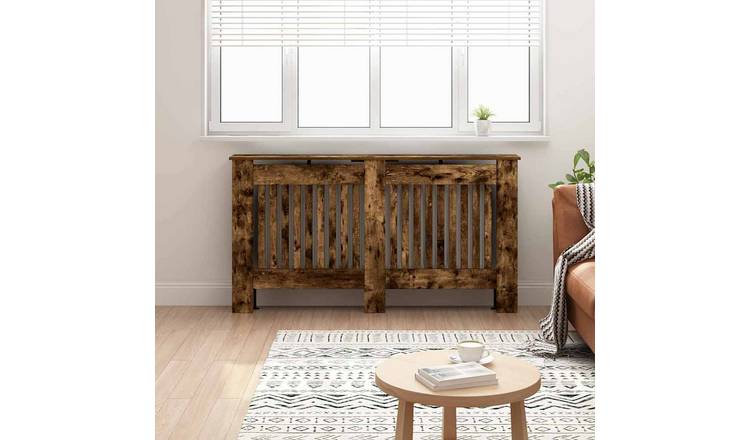 Walplus Engineered Wood Radiator Cover - Smoked Oak - 152 x 19 x 81.5 cm