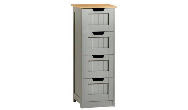 Bath Vida Priano 4 Drawer Freestanding Unit - Grey and Oak
