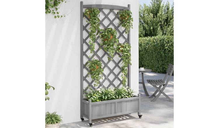Walplus Firwood Garden Planter - Grey - 90 x 35 x 187.5 cm