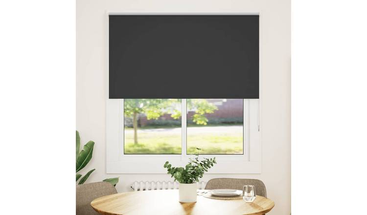 Walplus Polyester No-Drill Blackout Roller Blind - Black - 120 x 175 cm