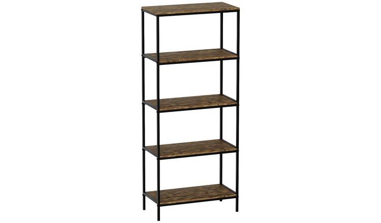 Vida Designs Brooklyn 5 Tier Bookcase - Dark Wood
