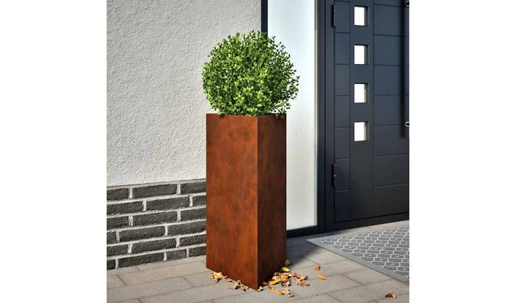 Walplus Pack of 2 Corten Steel Garden Planter - 40 x 34.5 x 75 cm