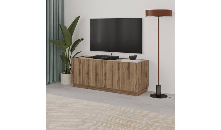 Decortie Dione Particleboard TV Stand - Dark Oak