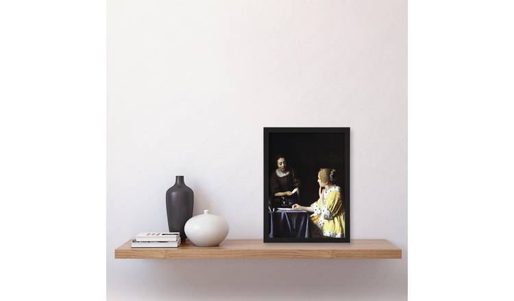 Johannes Vermeer Mistress And Maid Portrait Framed Art Print - A4