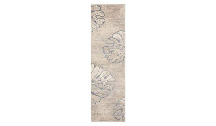 Mega Flooring Beige Modern Floral Rug - 66 x 229cm