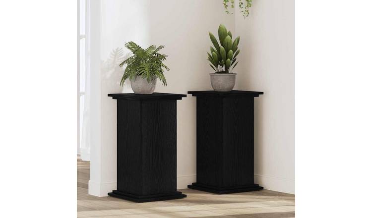 Walplus Engineered Wood Plant Stand - Black Oak - 33 x 33 x 60 cm