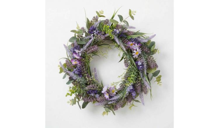 Homescapes Polyester Wreath - Purple