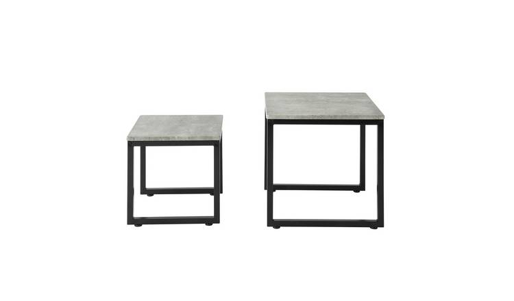 SoBuy Set of 2 Square Nesting Table - Grey