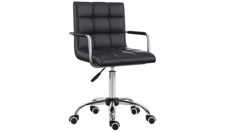 Vinsetto PU Leather Mid Back Makeup Vanity Chair - Black