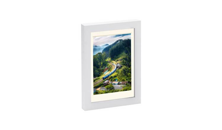 Nicola Spring Photo Frame - 5" x 7" with Mount - White/Ivory