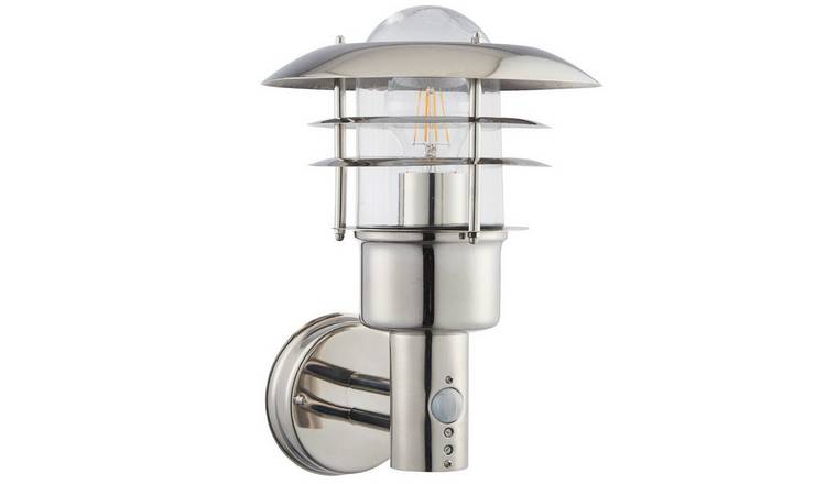 Loops Direct 32.5cm High Stainless Wall Light - Polished Stainless Steel