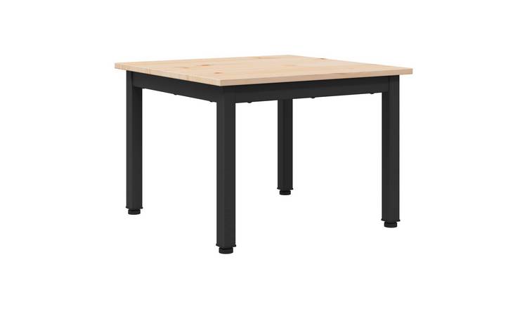 Walplus Solid Pine Wood Coffee Table - Natural - 50 x 50 x 36 cm