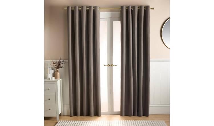OHS Woven Texture Blackout Curtains - 168 x 229cm - Mink