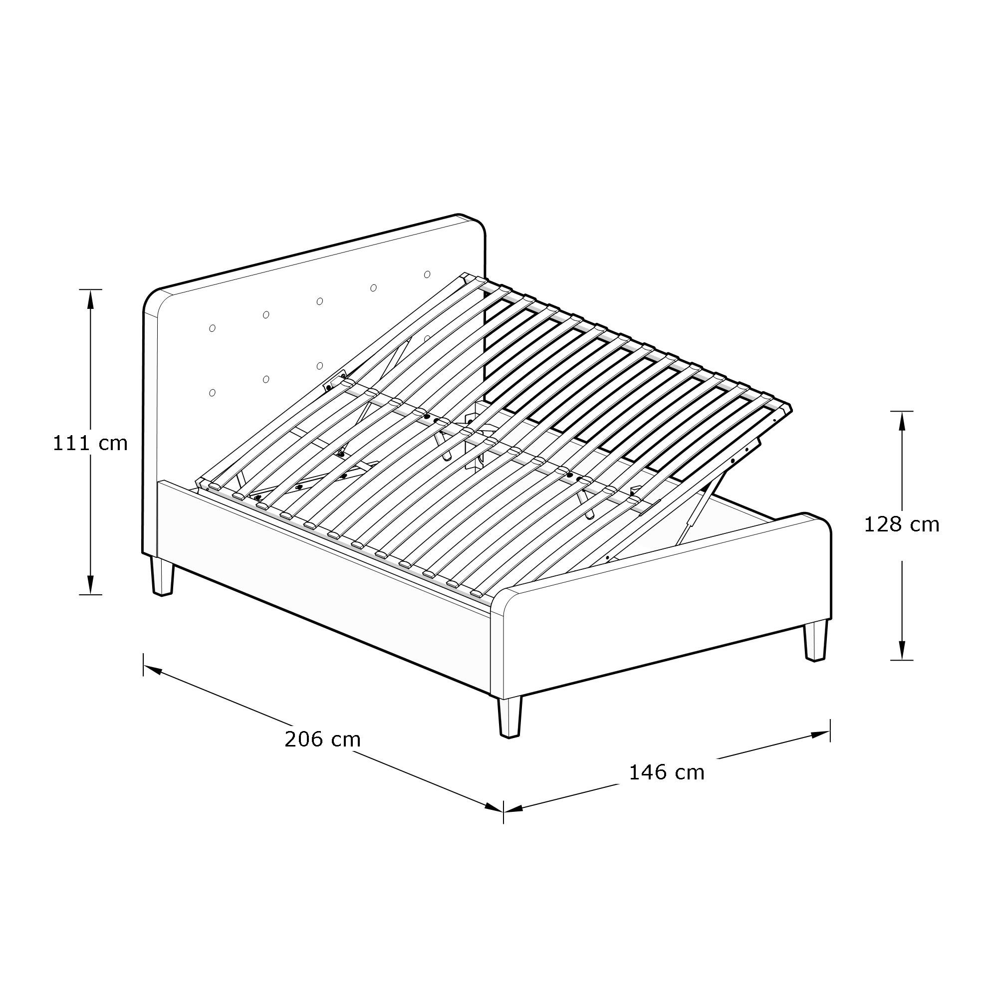 GFW Ashbourne King Size Fabric Side Lift Ottoman Bed - Natural - Image 8