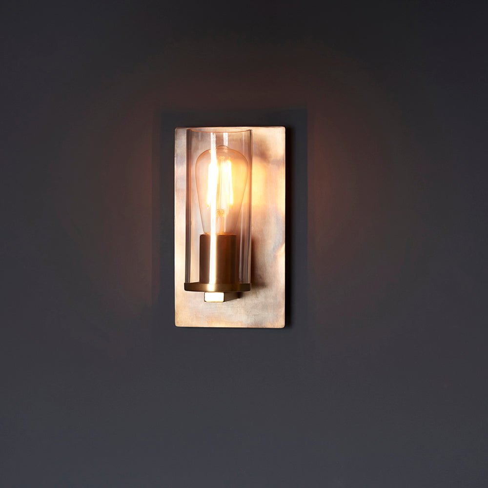 Loops Direct 14cm Steel and Glass Wall Light - Bronze Patina - Image 6